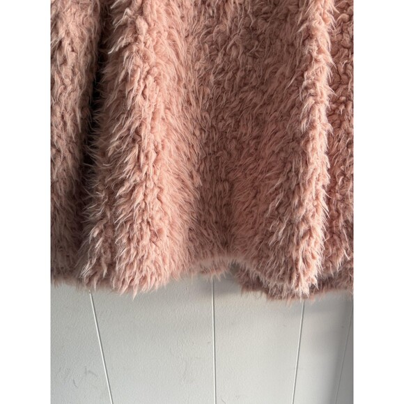 Knapp Studio Jacket Womens Medium Pink Faux Fur Shaggy Fuzzy Lined Coat - Picture 13 of 13